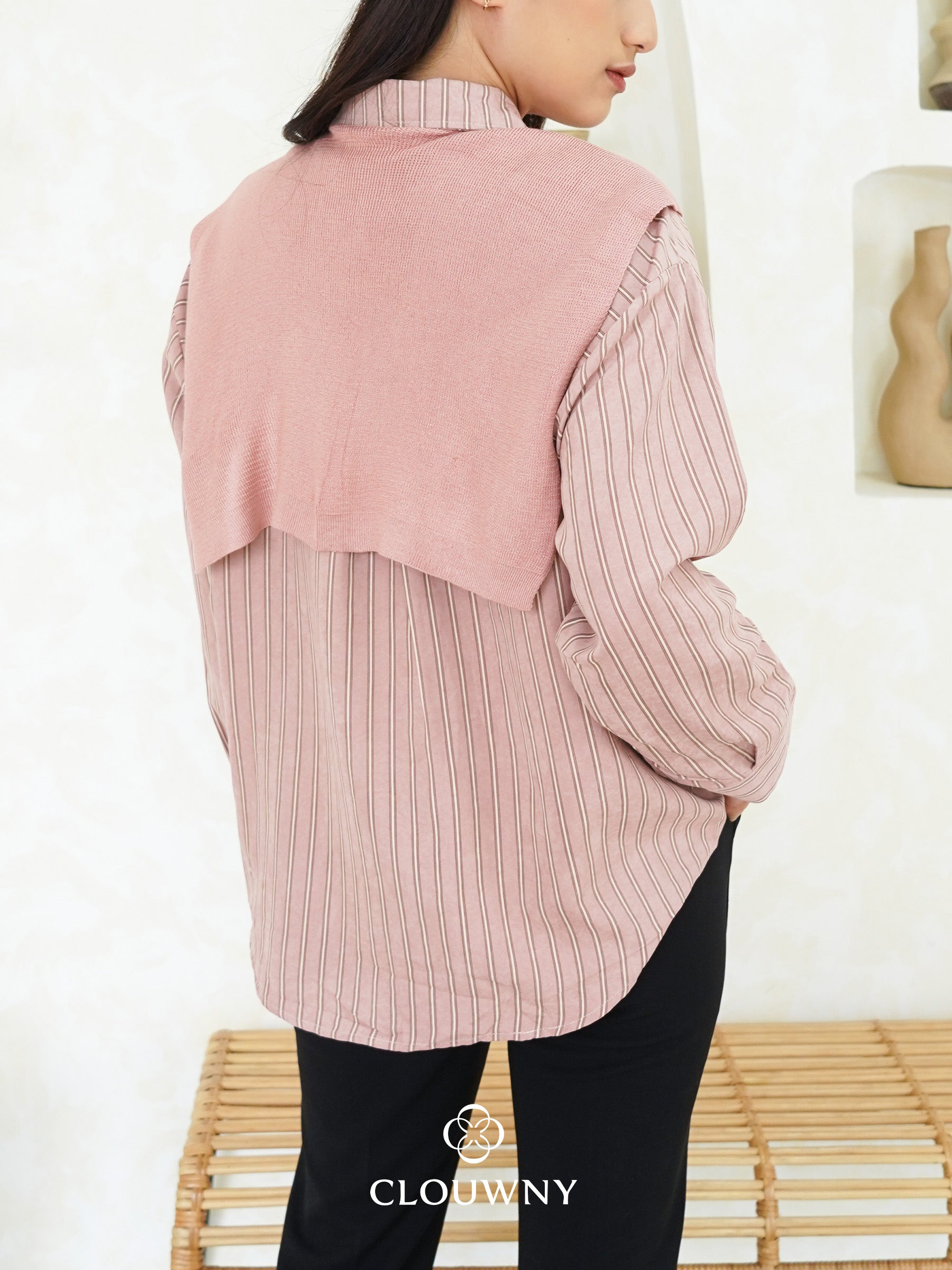 Candela Stripes Scarf - Pink